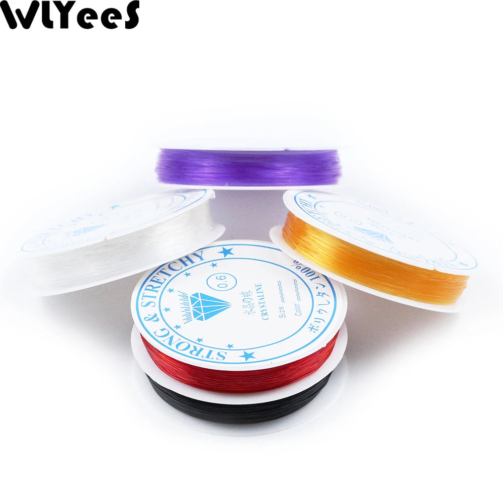 WLYeeS 0.6/0.8/1.0mm Transparent Crystal Elastic Line Rubber Stretchy Cord For Jewelry bracelet Making accessories Thread 1 Roll