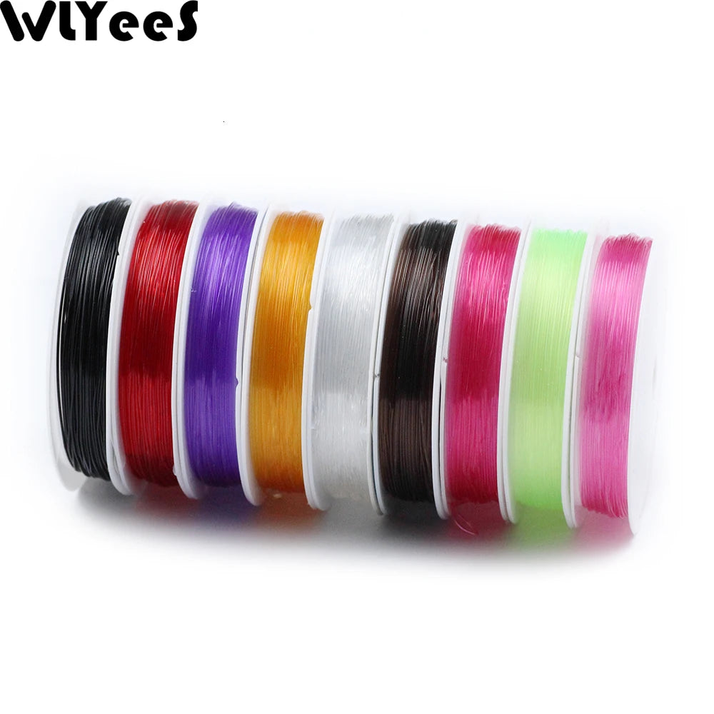 WLYeeS 0.6/0.8/1.0mm Transparent Crystal Elastic Line Rubber Stretchy Cord For Jewelry bracelet Making accessories Thread 1 Roll