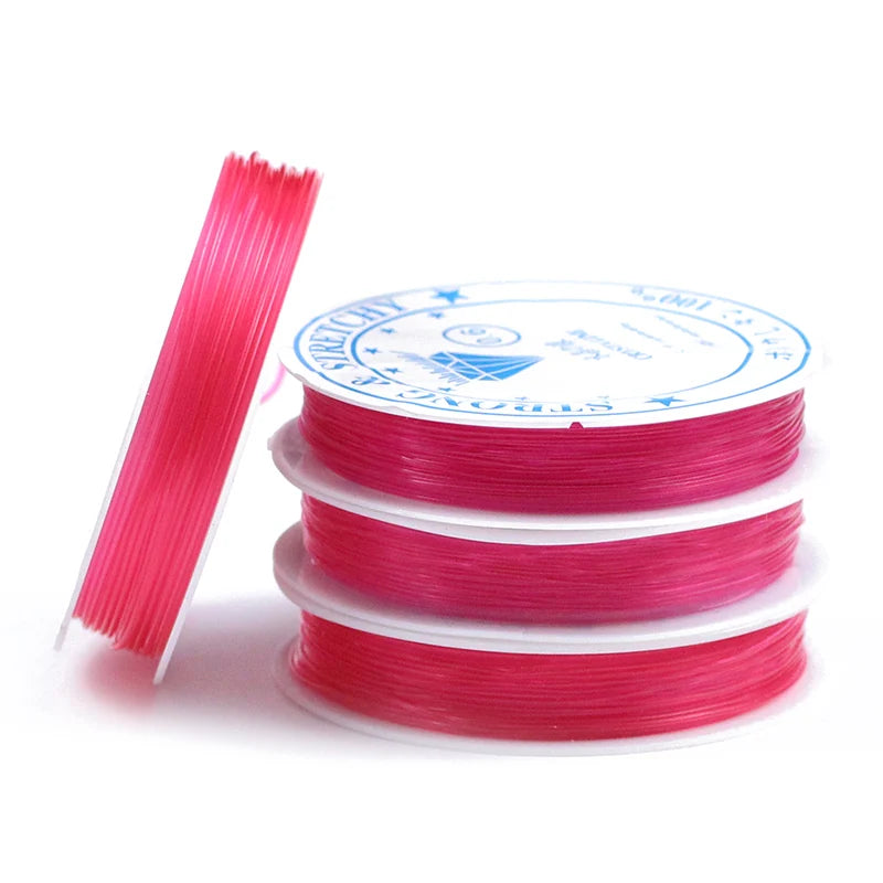 WLYeeS 0.6/0.8/1.0mm Transparent Crystal Elastic Line Rubber Stretchy Cord For Jewelry bracelet Making accessories Thread 1 Roll