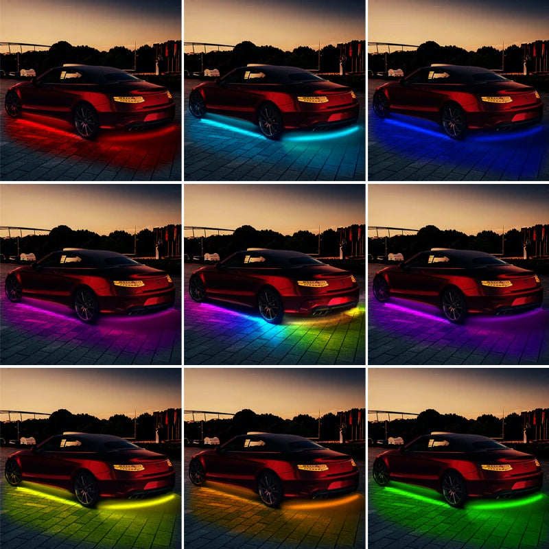 BLALION Car Flexible Underglow Strip Light LED Underbody APP Remote Sound Control RGB Neon Light Atmosphere Lamp Auto Decoration