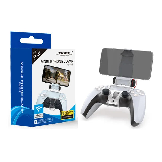 SmartPhone Clamp Adjustable Game Clip for SONY PlayStation 5 PS5 Wireless Controller Gamepad Mobile Phone Holder Bracket