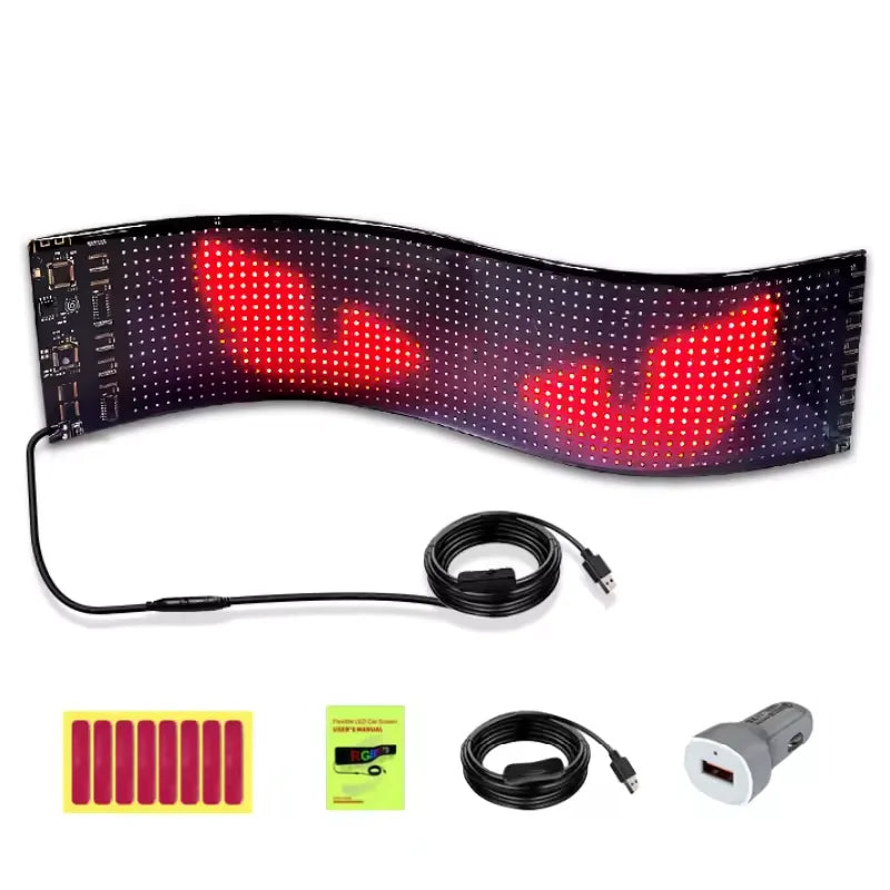 Waterproof App Flex LED glow car rear window digital display sticker programmable Flexible EL Glow LED Panel for car