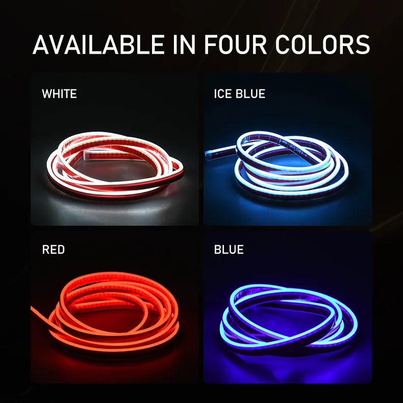 Super Bright Led Car Hood Daytime Running Light Strip Scan Lighting Decoration Auto Ambient Neon Lamp Atmosphere Backlight 12V