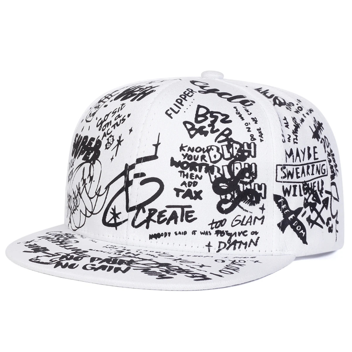 Unisex 88 Letter Graffiti Print Hip-hop Hats Fashion Spring Autumn Outdoor Adjustable Casual Baseball Caps Sunscreen Hat