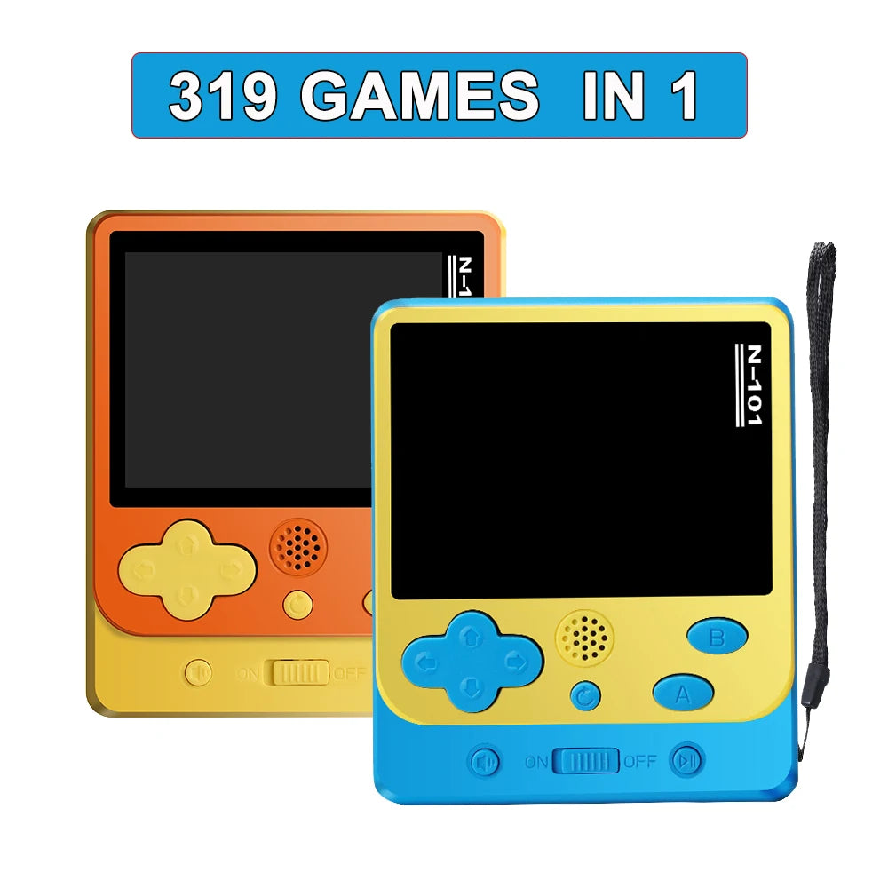 N101 2.5 Inch Mini Portable Retro Handheld Game Player Rechargeable Video Game Console Built-in 319 Classic Games Kids Gift