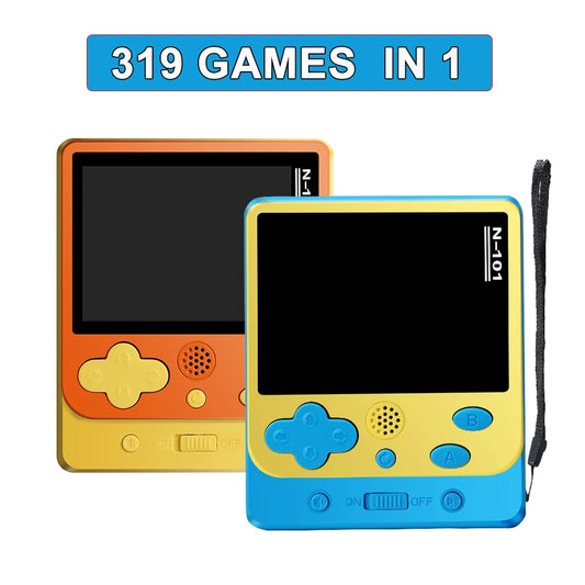 N101 2.5 Inch Mini Portable Retro Handheld Game Player Rechargeable Video Game Console Built-in 319 Classic Games Kids Gift