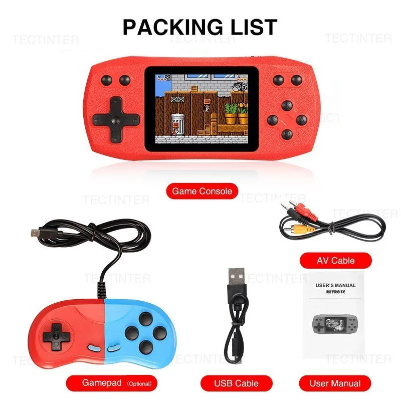 2.4 Inch Retro Video Game Console Built in 620 Classic Games Portable Handheld Game Player Rechargeable Console AV Ouput