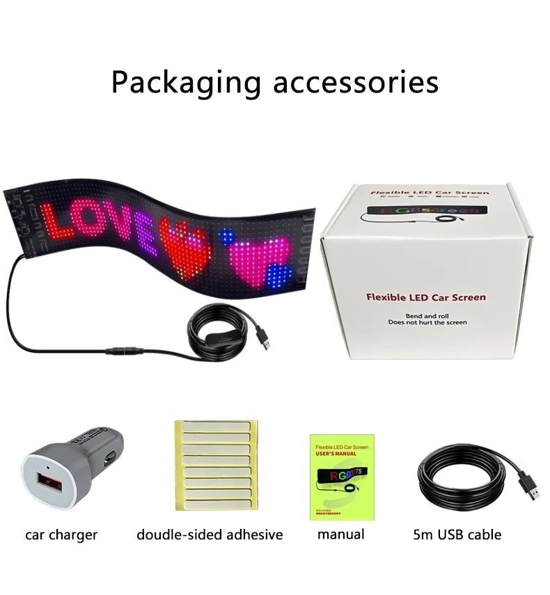 Waterproof App Flex LED glow car rear window digital display sticker programmable Flexible EL Glow LED Panel for car