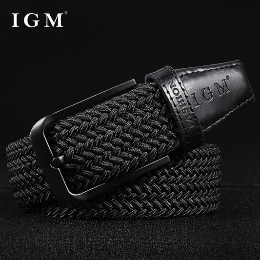 Belt Men 35mm Tide Canvas Elastic Belt Woven Non Porous Design Joker Young Students Jeans Belt