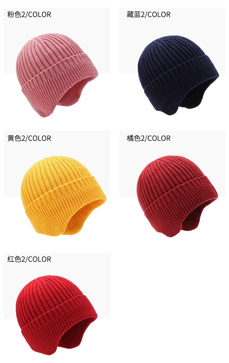 Warm Winter Autumn Trooper Aviator Hat with Earflaps Men Women Ear Protection Fleece Hat Knit Skull Ski Beanies Stylish Beanie