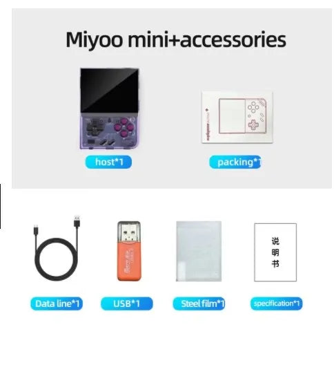 Portable 3.5 inch MIYOO Mini Plus Retro Handheld Game Console Open Source Miyoo mini+ Video Games Player Children Kids Gift 128G