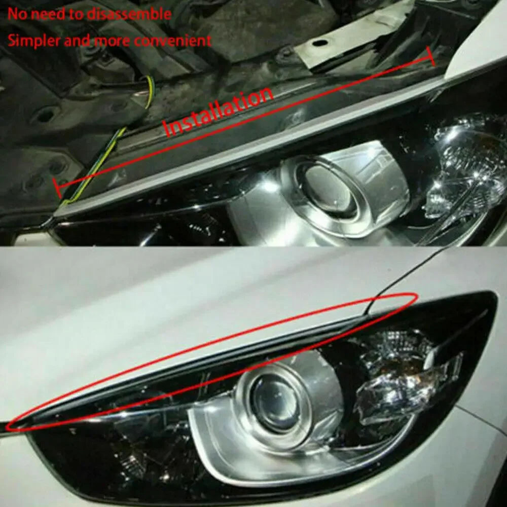 2PCS 30cm 45cm 60cm Sequential LED Strip Indicator Turn Signal DRL Daytime Running Lights