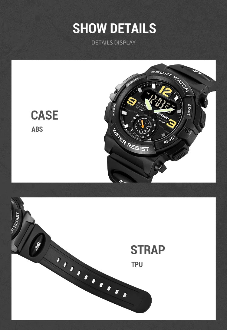 SKMEI Digital Electronic Large Dial Watch Fashion Sport Watches For Men Waterproof Quartz Wristwatch Alarm Clock Horloges Mannen