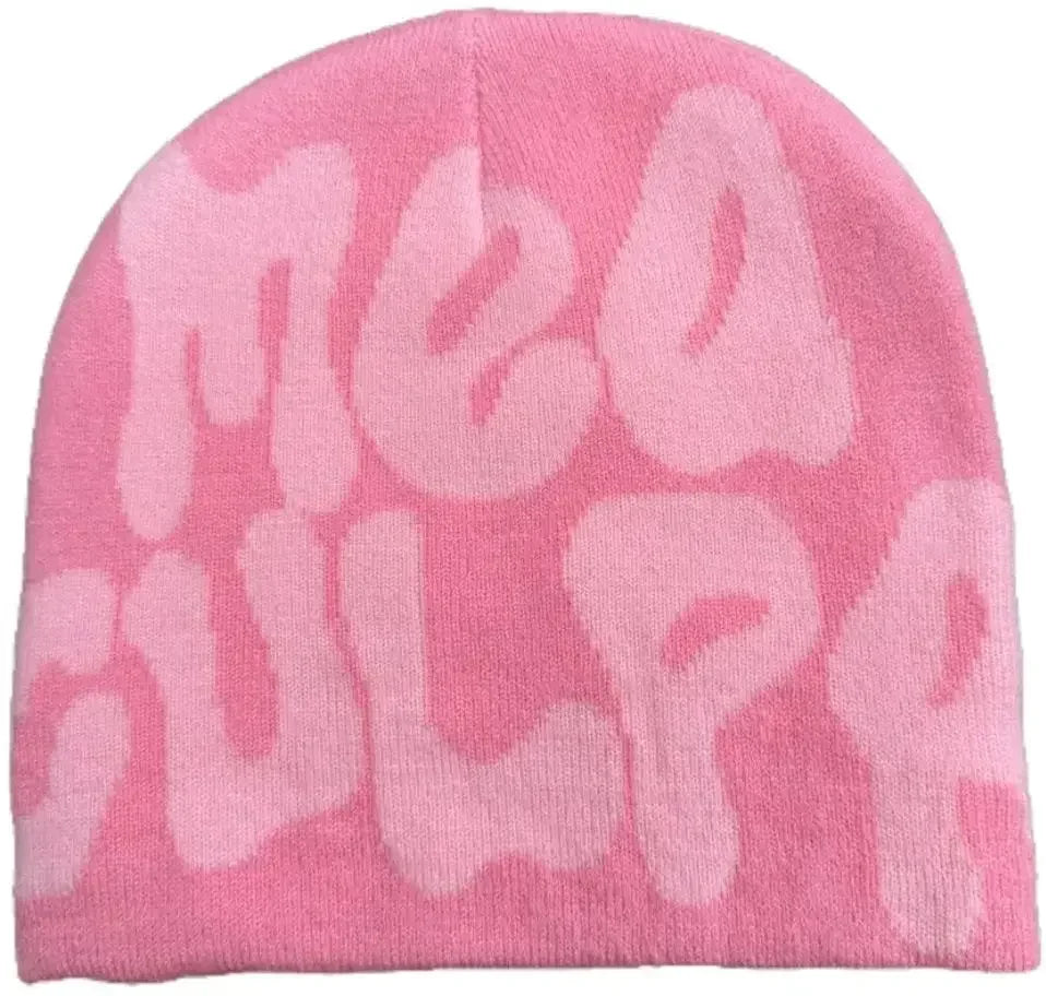 2023 New Knitting Beanies Hat Men Women Paragraph Quality Cap Mea Culpa Y2k Warm Fashion Hundred Take Cold Cap for Women Hats