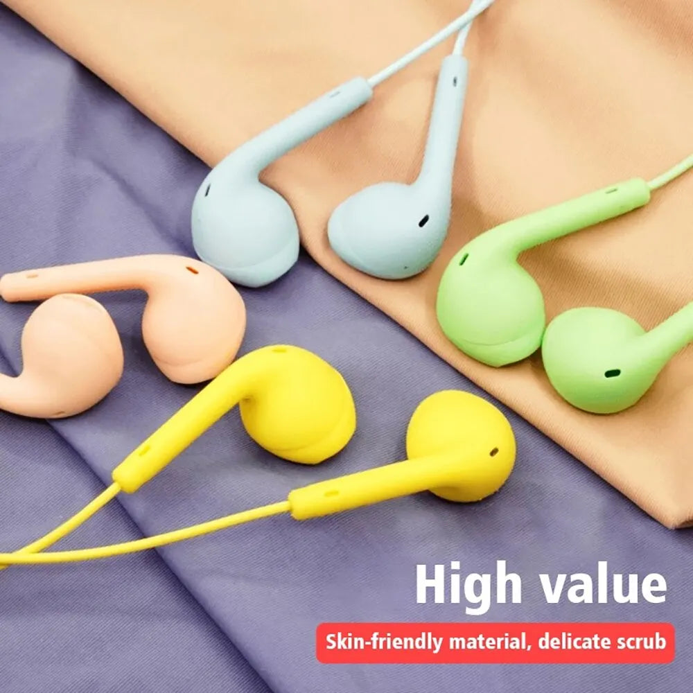 Macaron Universal 3.5mm Stereo Earphones Sports Music Earplugs Wired Microphone for Xiaomi