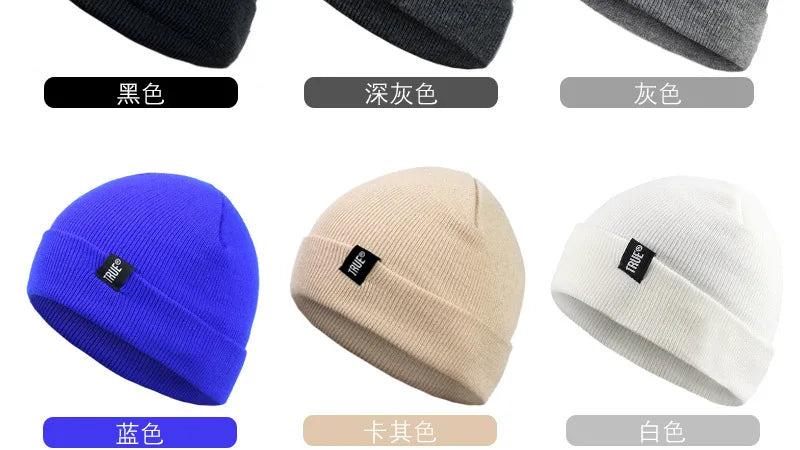 New Autumn and Winter Warm Knitted Hats for Women Men Ski Cap Fashion Casual Wool Beanie Hat Ladies Bonnets Skullies Beanies