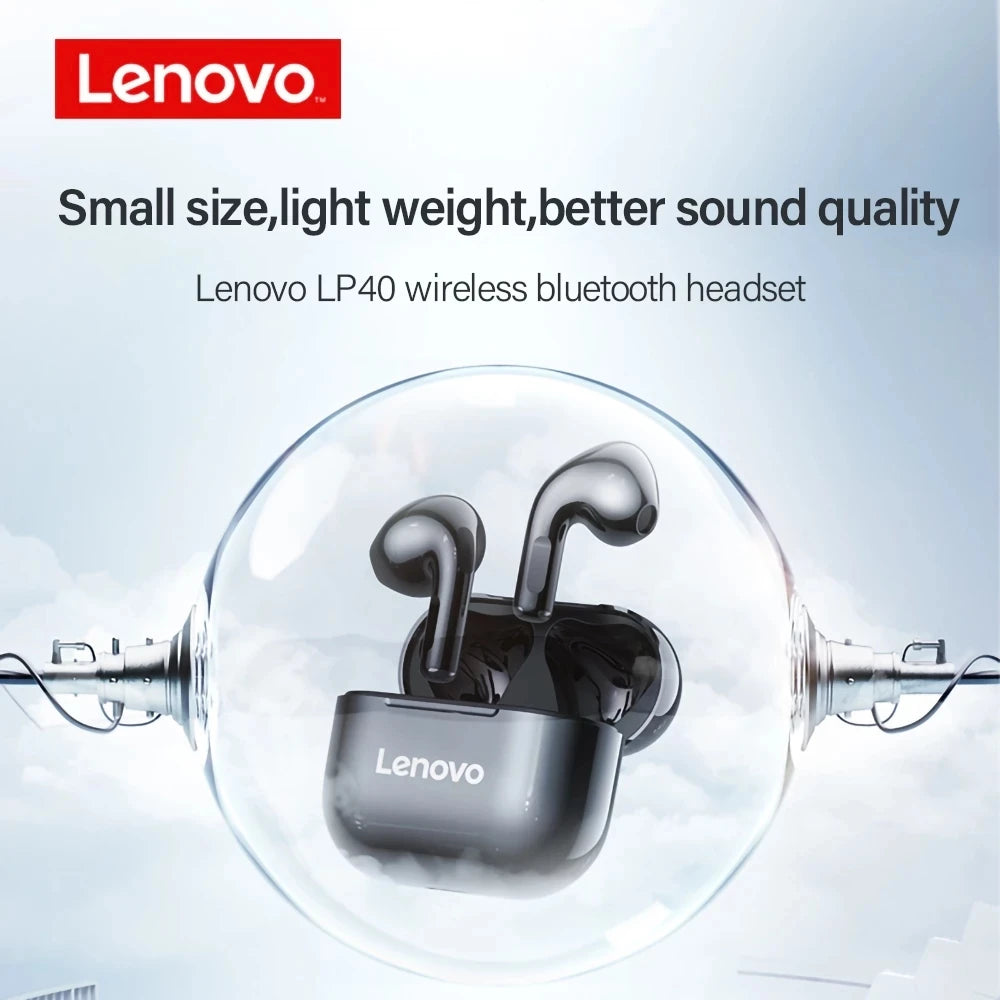 Original Lenovo LP40 Pro/LP40 TWS Earphones Wireless Bluetooth 5.1 Sport Noise Reduction Headphones Touch Control Earphones