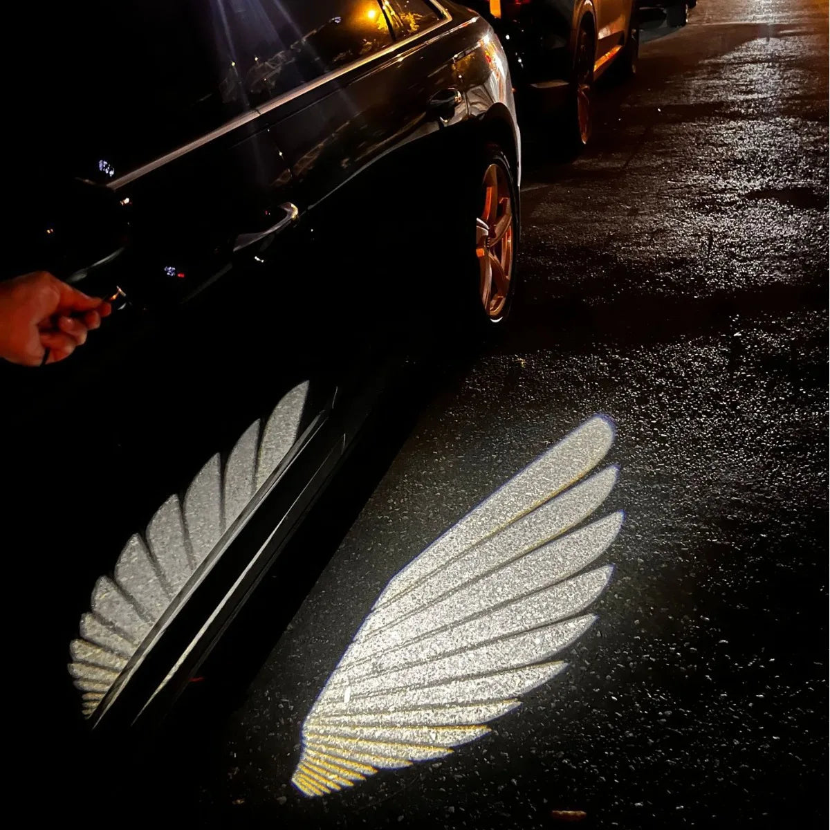 2PCS Car Angel Wings Light Welcome Lights  Led Car Laser Lamp White Decoration Ambient Lamps Auto Accessories