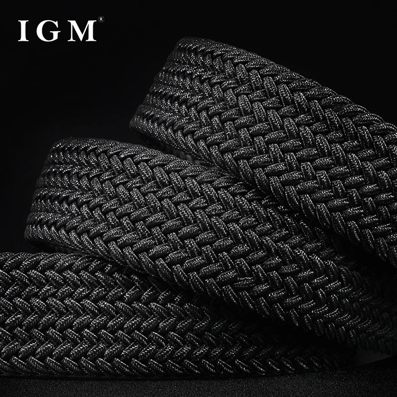 Belt Men 35mm Tide Canvas Elastic Belt Woven Non Porous Design Joker Young Students Jeans Belt