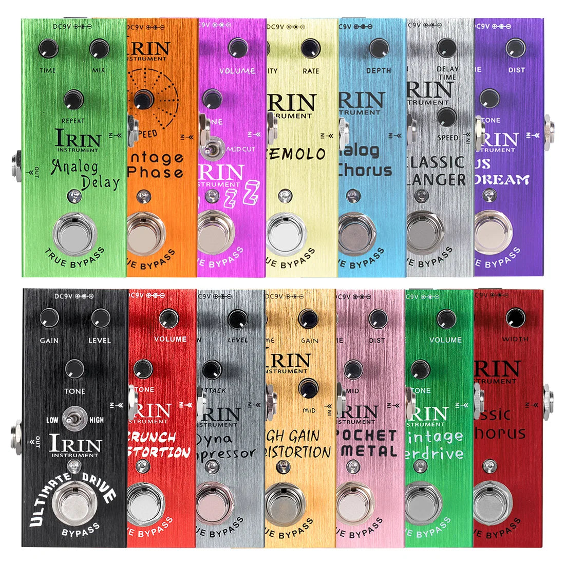 IRIN Electric Guitar Effects Pedal Vintage Overdrive/Crunch Distortion/Analog Delay/US Dream/Classic Chorus/Ultimate Drive Pedal