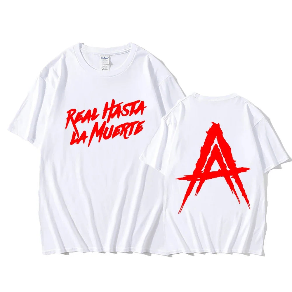 Hip Hop Streetwear Anuel AA Real Hasta la Muerte Graphic T Shirts For Men/Women Men Fashion Rapper T-shirts Loose Cotton Tshirts