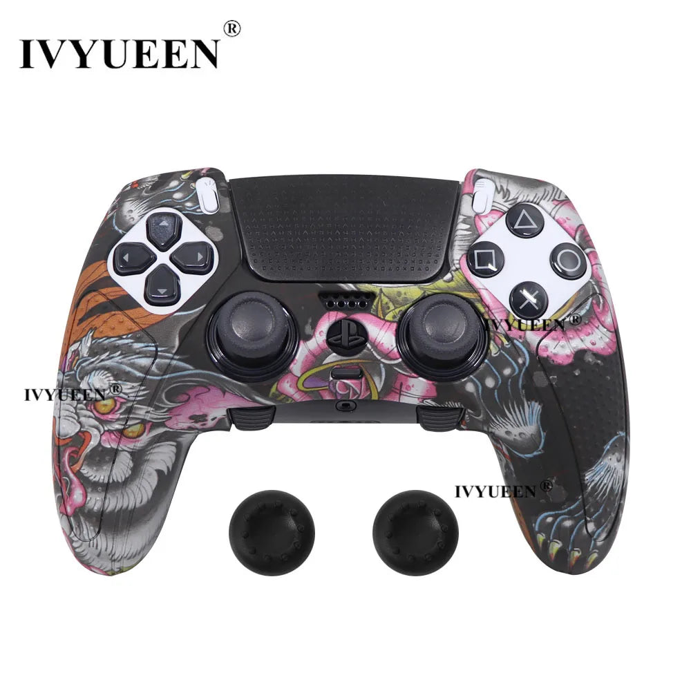 IVYUEEN Water Transform Printing Protective Skin for PlayStation 5 PS5 DualSense Edge Controller Soft Silicone Case Cover