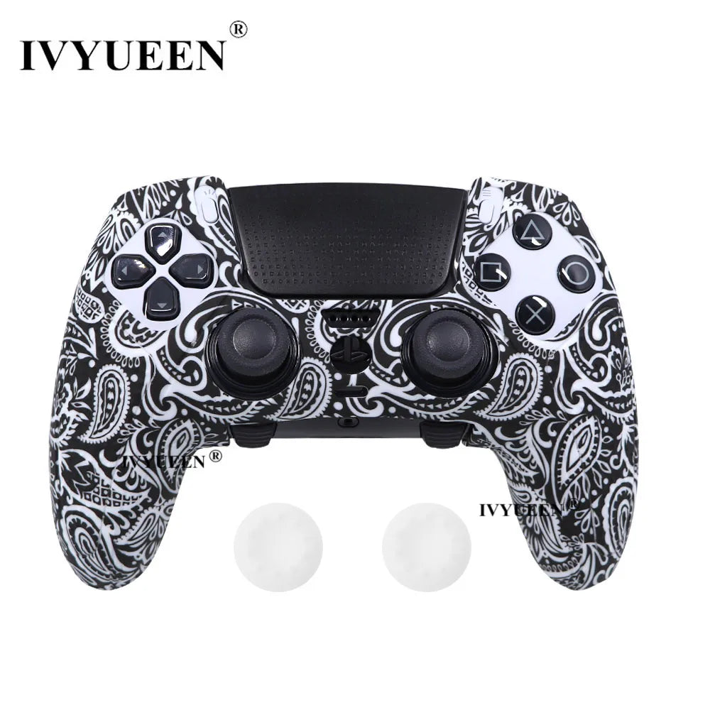 IVYUEEN Water Transform Printing Protective Skin for PlayStation 5 PS5 DualSense Edge Controller Soft Silicone Case Cover