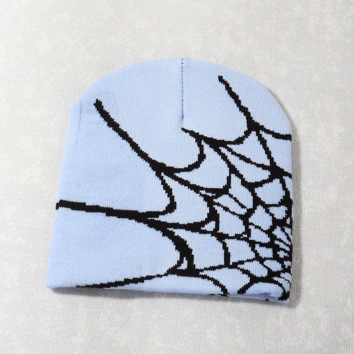 Goth Spider Web Jacquard Beanie Caps Y2K Knitted Warm Hip Hop Unisex Elastic Knit Hat Skull Cap For Women Men