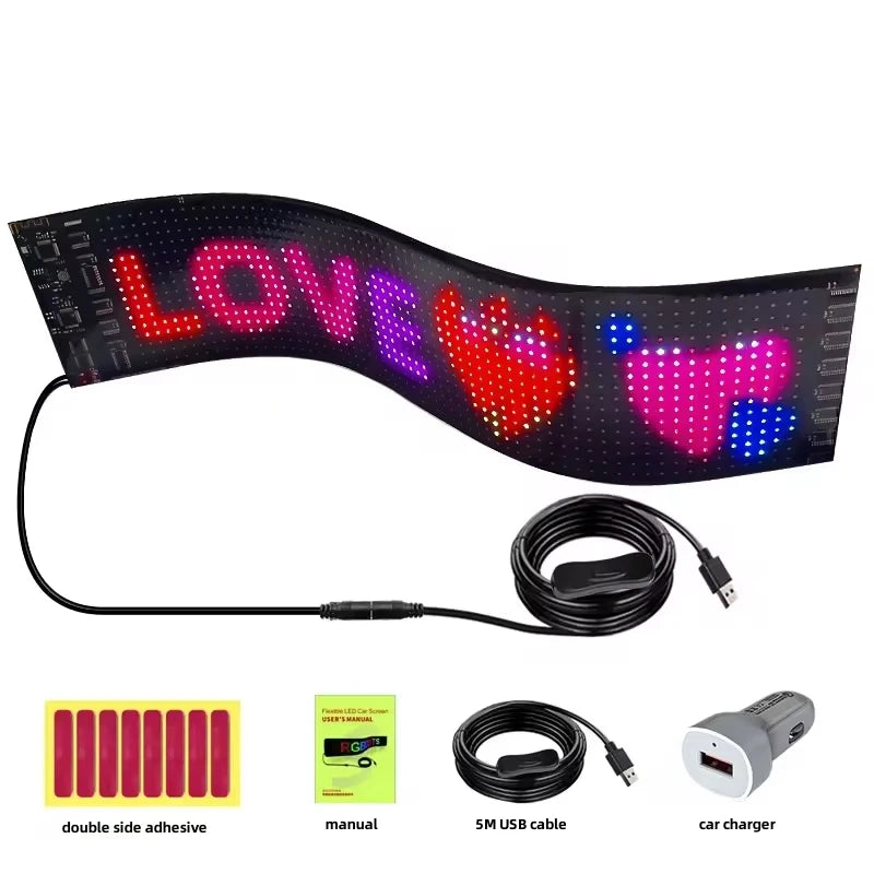 Waterproof App Flex LED glow car rear window digital display sticker programmable Flexible EL Glow LED Panel for car