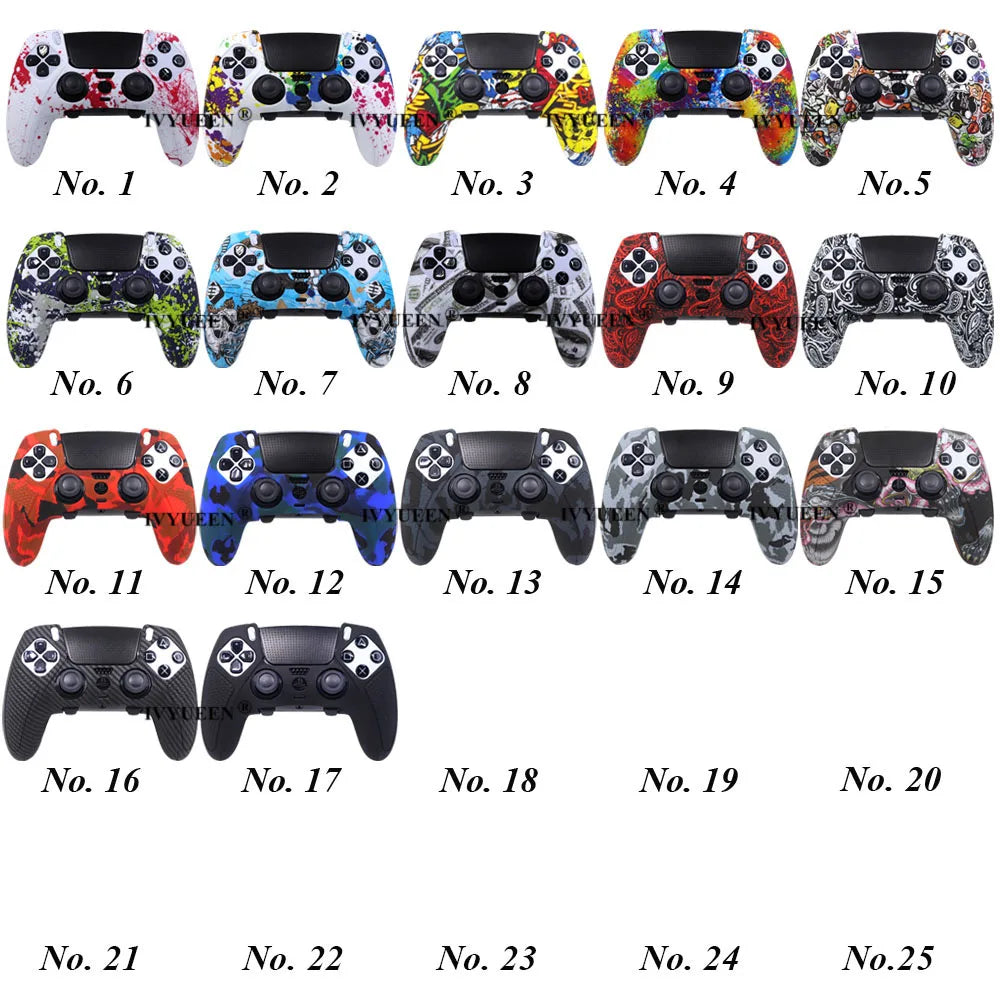 IVYUEEN Water Transform Printing Protective Skin for PlayStation 5 PS5 DualSense Edge Controller Soft Silicone Case Cover