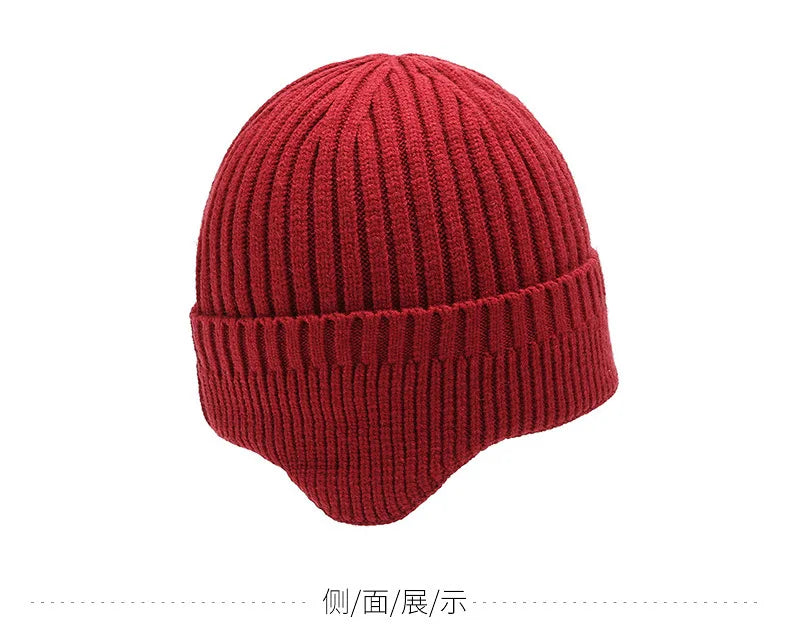 Warm Winter Autumn Trooper Aviator Hat with Earflaps Men Women Ear Protection Fleece Hat Knit Skull Ski Beanies Stylish Beanie