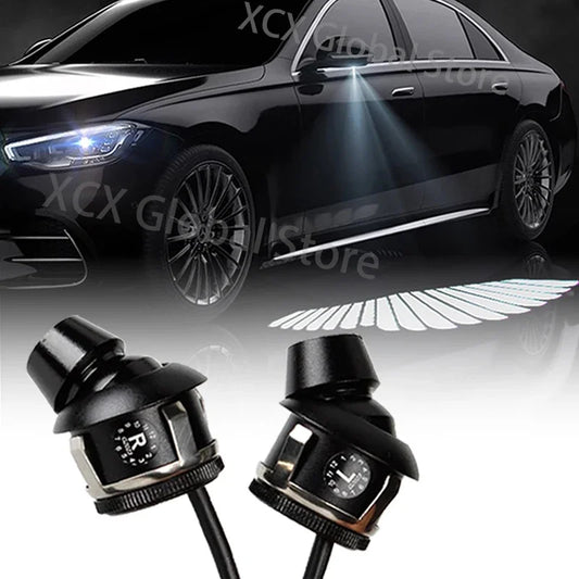 2PCS Car Angel Wings Light Welcome Lights  Led Car Laser Lamp White Decoration Ambient Lamps Auto Accessories