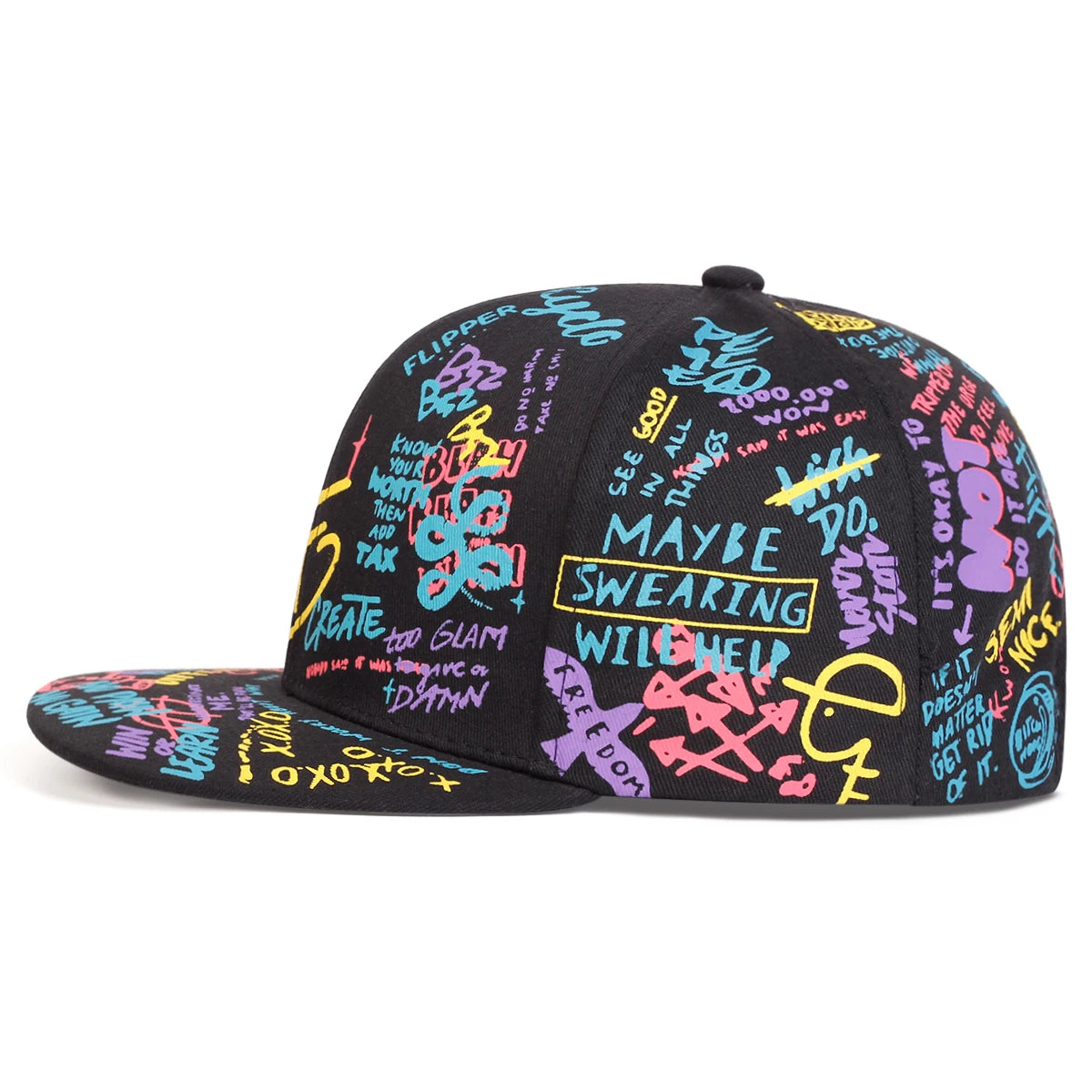 Unisex 88 Letter Graffiti Print Hip-hop Hats Fashion Spring Autumn Outdoor Adjustable Casual Baseball Caps Sunscreen Hat