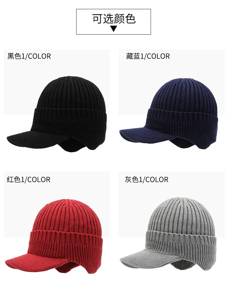 Warm Winter Autumn Trooper Aviator Hat with Earflaps Men Women Ear Protection Fleece Hat Knit Skull Ski Beanies Stylish Beanie