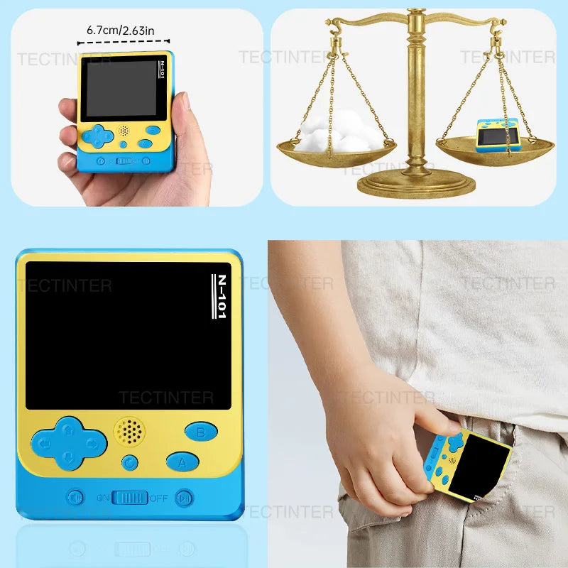 N101 2.5 Inch Mini Portable Retro Handheld Game Player Rechargeable Video Game Console Built-in 319 Classic Games Kids Gift