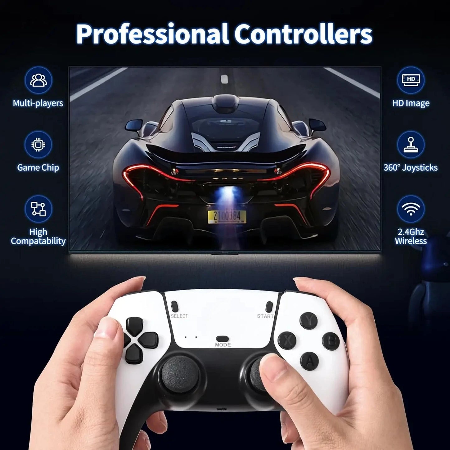 M15 gaming stick mini TV handheld game console wireless game controller video game 64G 20000+retro games two player game PS1 GBA