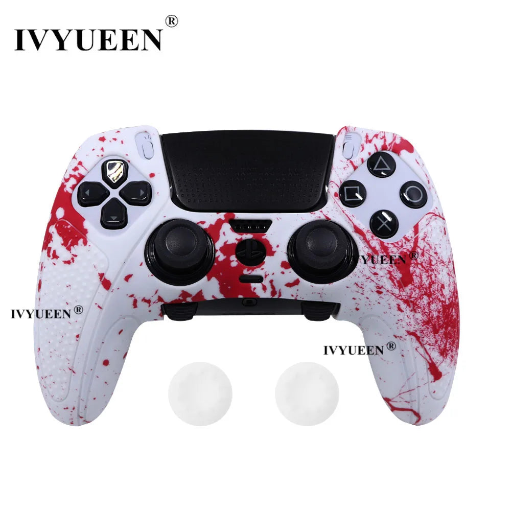 IVYUEEN Water Transform Printing Protective Skin for PlayStation 5 PS5 DualSense Edge Controller Soft Silicone Case Cover