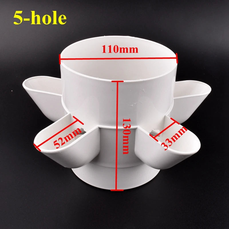 3/5 Hole Detachable PP Colonization Cups Of Vegetable Hydroponic Vertical Tower Planter Soilless Cultivation System Accessories