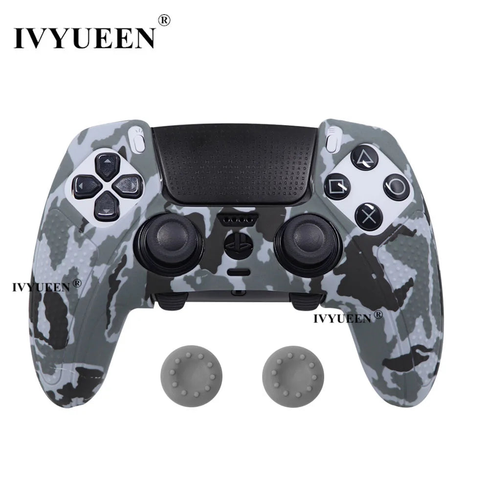 IVYUEEN Water Transform Printing Protective Skin for PlayStation 5 PS5 DualSense Edge Controller Soft Silicone Case Cover