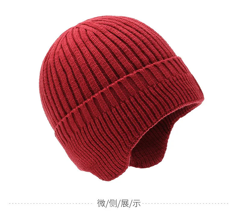 Warm Winter Autumn Trooper Aviator Hat with Earflaps Men Women Ear Protection Fleece Hat Knit Skull Ski Beanies Stylish Beanie