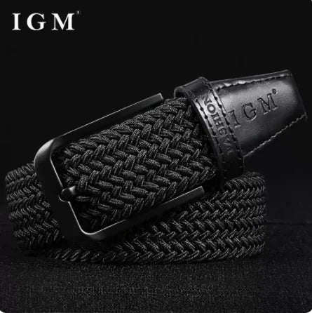 Belt Men 35mm Tide Canvas Elastic Belt Woven Non Porous Design Joker Young Students Jeans Belt