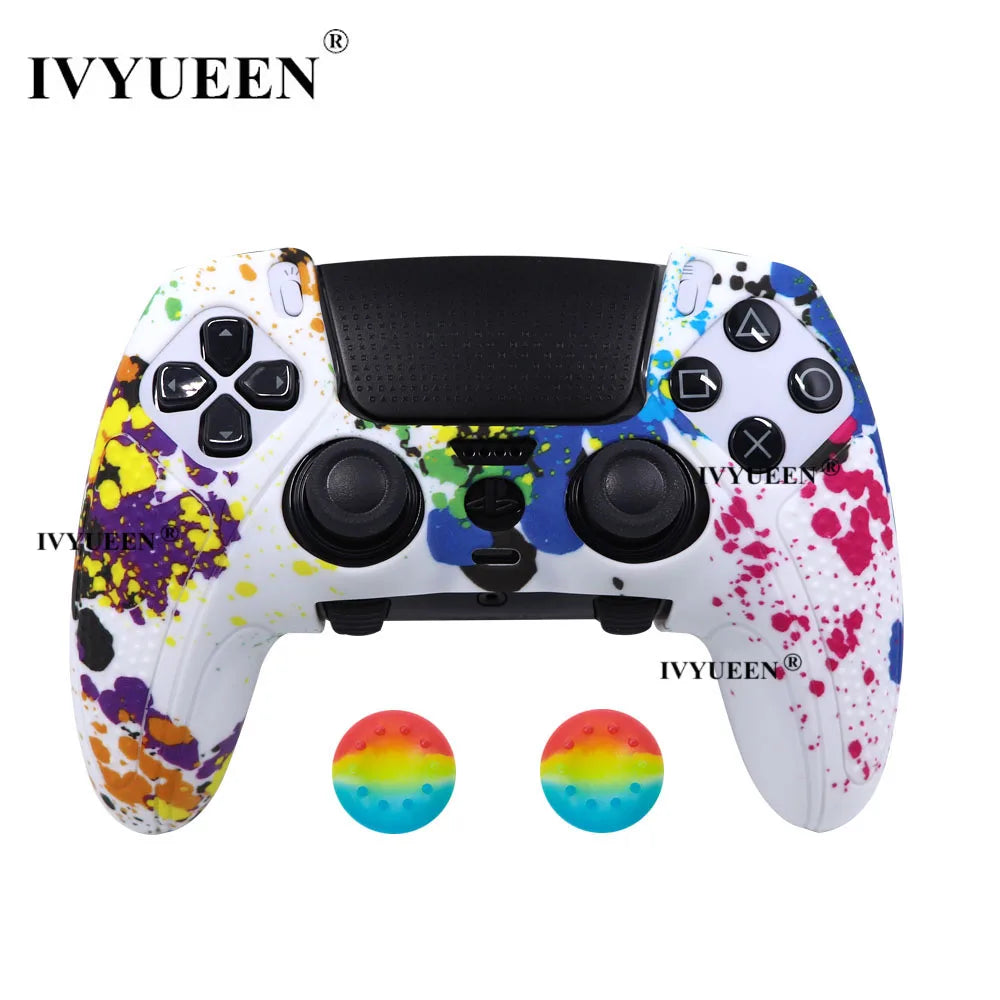 IVYUEEN Water Transform Printing Protective Skin for PlayStation 5 PS5 DualSense Edge Controller Soft Silicone Case Cover