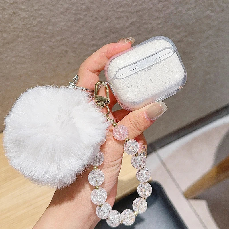 Cute Glitter Bow knot Crystal Headphone Cover Pendant Minimalist Style For Apple Airpods pro2 3 2 4 Headset Protective Case