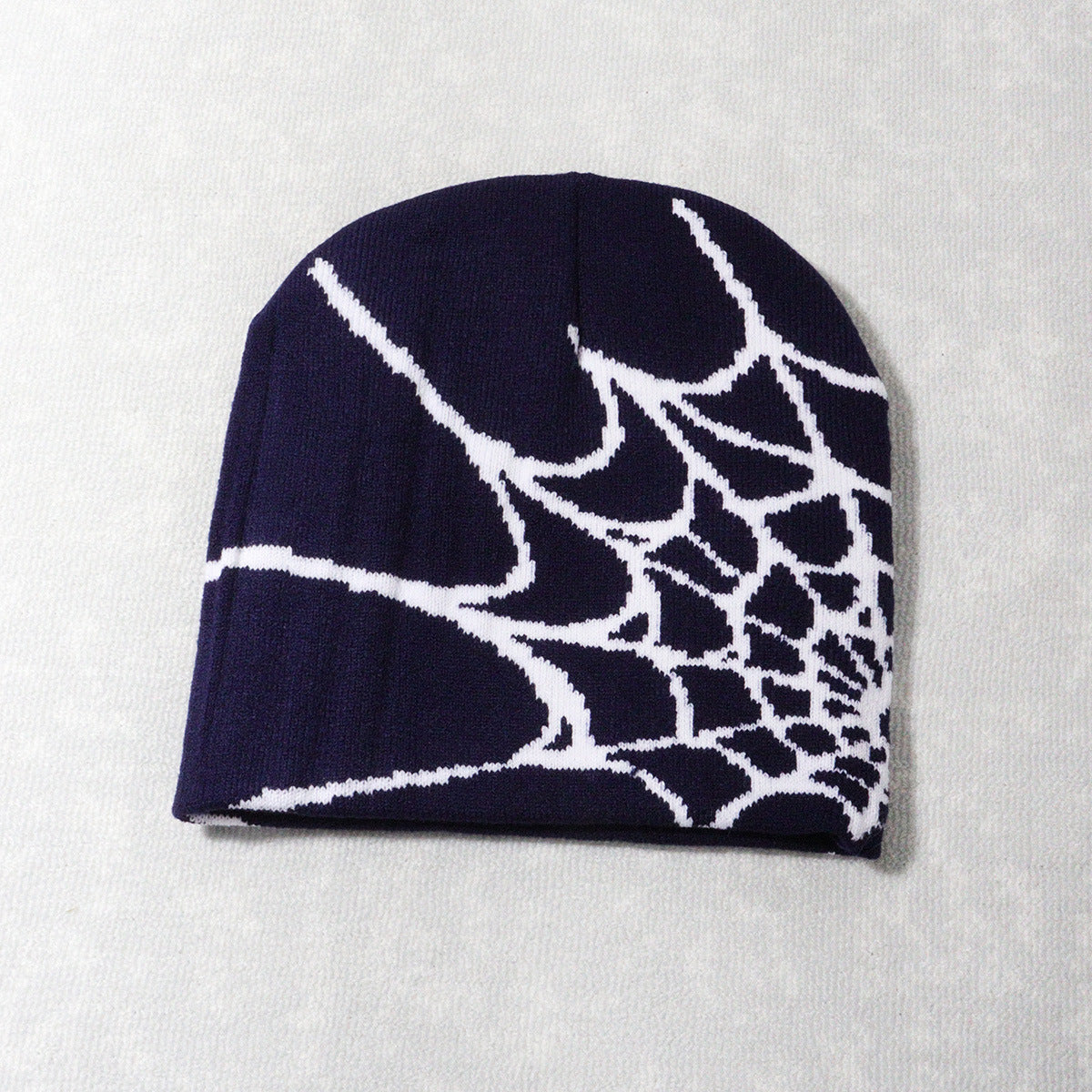 Goth Spider Web Jacquard Beanie Caps Y2K Knitted Warm Hip Hop Unisex Elastic Knit Hat Skull Cap For Women Men