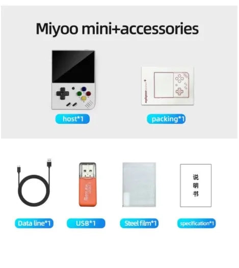 Portable 3.5 inch MIYOO Mini Plus Retro Handheld Game Console Open Source Miyoo mini+ Video Games Player Children Kids Gift 128G