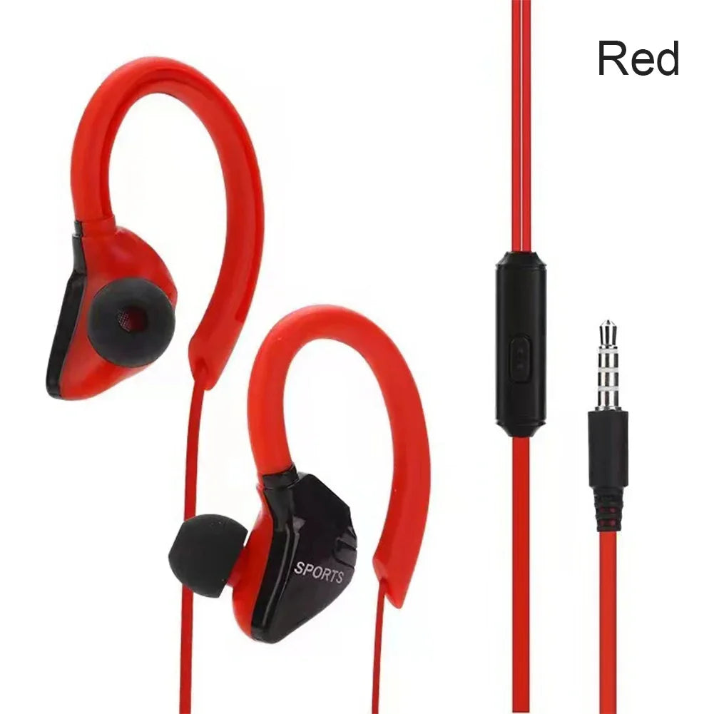 3.5mm Ear Hanging Sport Earphone 1.25m Ear Hook Wired Headphone for IPhone Samsung Xiaomi Huawei MP3 Smartphone in-Ear Headsets