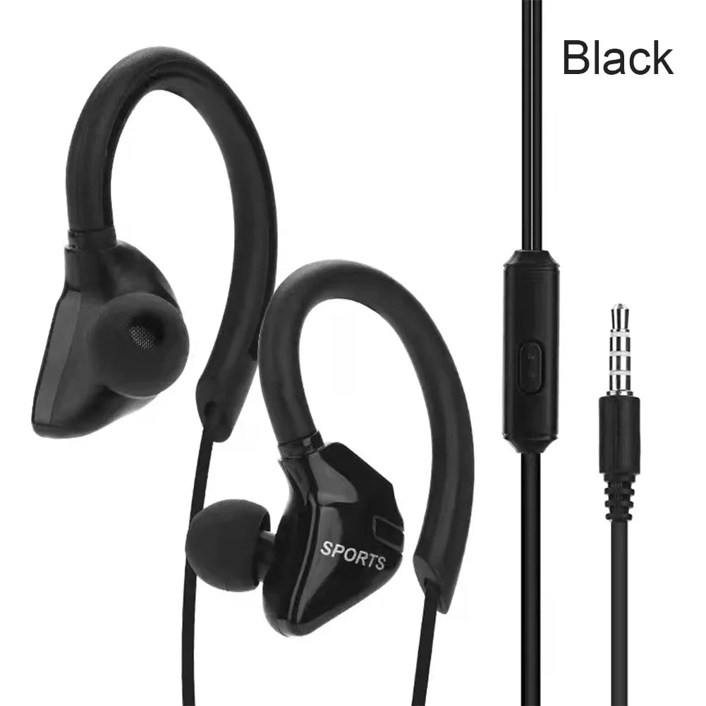 3.5mm Ear Hanging Sport Earphone 1.25m Ear Hook Wired Headphone for IPhone Samsung Xiaomi Huawei MP3 Smartphone in-Ear Headsets