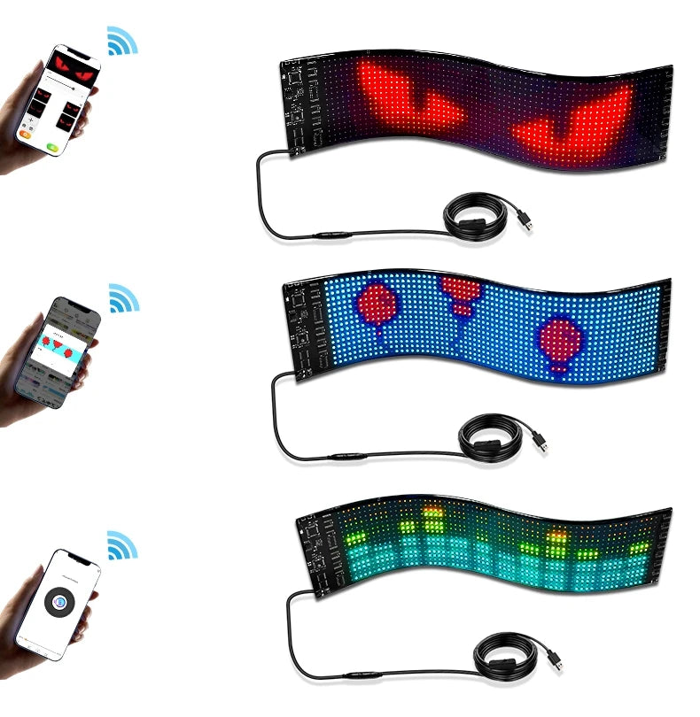 Waterproof App Flex LED glow car rear window digital display sticker programmable Flexible EL Glow LED Panel for car