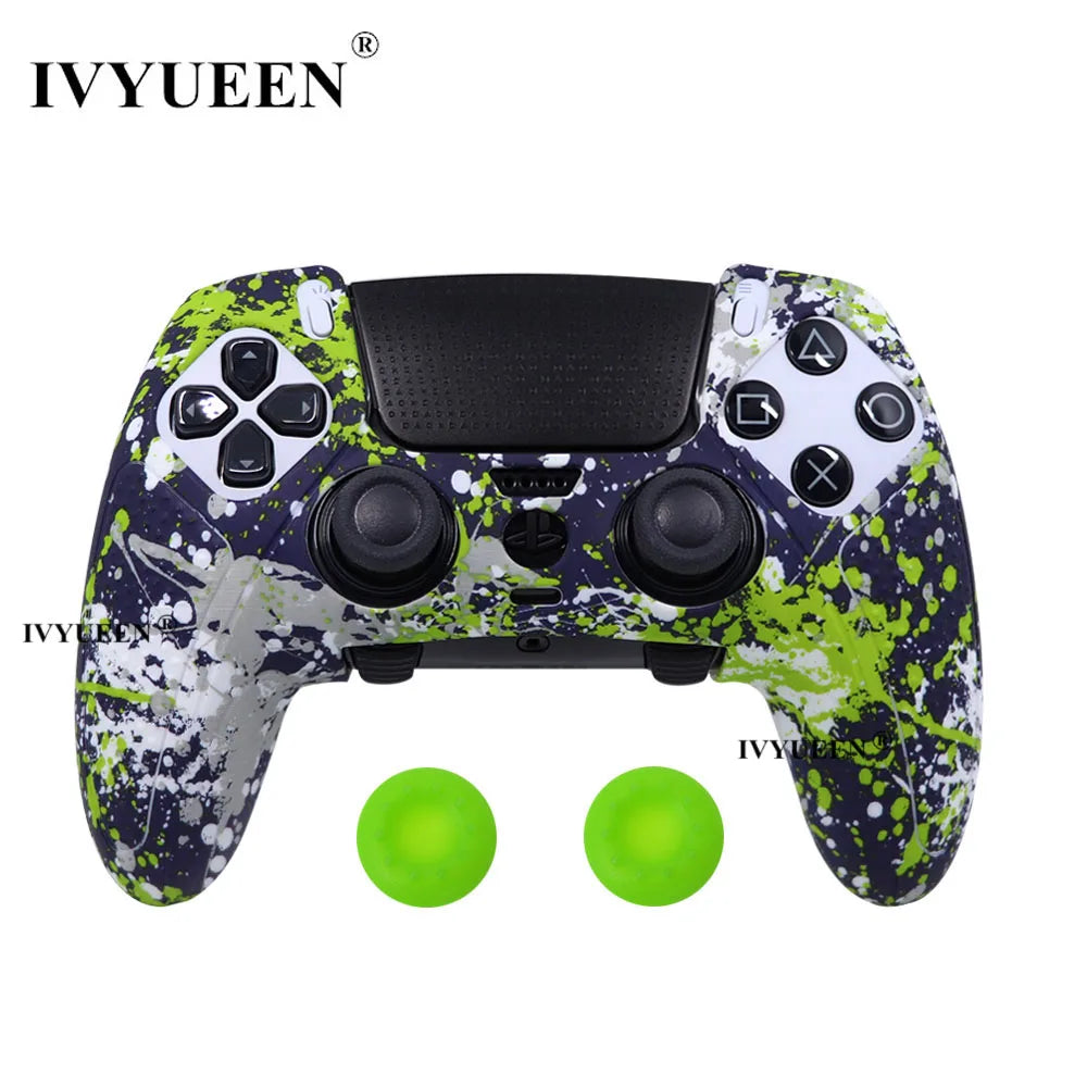 IVYUEEN Water Transform Printing Protective Skin for PlayStation 5 PS5 DualSense Edge Controller Soft Silicone Case Cover