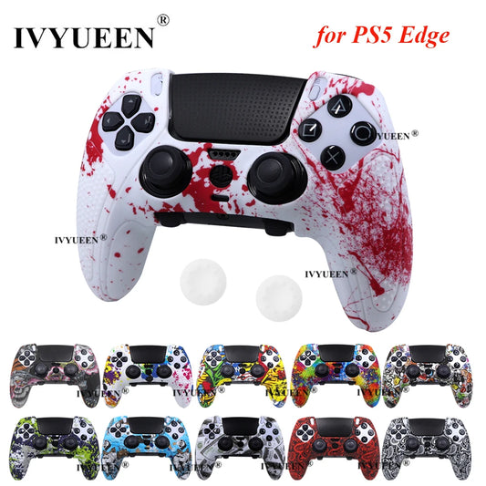 IVYUEEN Water Transform Printing Protective Skin for PlayStation 5 PS5 DualSense Edge Controller Soft Silicone Case Cover